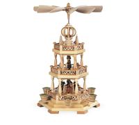 Table Pyramid Forest Motif 2-Tier Natural (LxWxH): 30x29x45cm NEW Pyramid