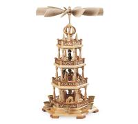 Table Pyramid Forest Motif 3-Piece Natural (LxWxH): 34x32x55cm NEW