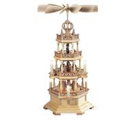 Table pyramid Forest motif 3-tier natural electrically illuminated and powered