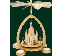 Table pyramid Frauenkirche pyramid tealight folk art Erzgebirge NEW 16098