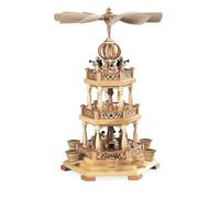Table Pyramid Holy History With Angel 2-Tier Natural (LxWxH): 30x27x44cm