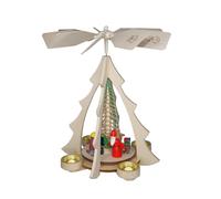Table Pyramid Santa Claus With Train Natural 25X32X28.5Cm New
