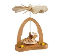 Table Pyramid Santa Snowman Winter Decoration Wooden 20x21cm
