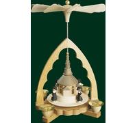 Table pyramid Seiffen Church + Kurrende pyramid folk art Erzgebirge 16310