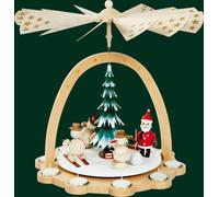 Table pyramid snowmen tealight pyramid folk art NEW Erzgebirge 16271