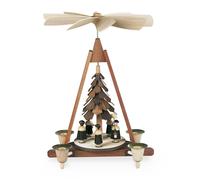 Table pyramid with candles carolers 5 figures 1-storey, natural (LxWxH):21x14x29