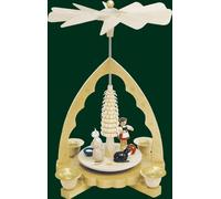 Table pyramid with cat pyramid folk art Seiffen Erzgebirge handmade 16353