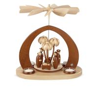Table Pyramid With Tea Lights Christ's Birth 1-Tier Natural (LxWxH): 30x20x32cm