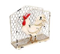 Table Rooster Napkin Holder - Rustic Rooster Dispenser Box | Metal Tissue Organizer, Farmhouse Kitchen Dining Tabletop Decor, Vintage Style Napkin Iron Storage Display for Home Bathroom Counter