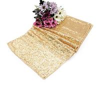 Table Runner 1pcs 30x275cm 30x180cm Gold Rose Sequin Table Runner for Party Cloth Weddings Decoration Runners for Home Placemats Cloths(Champagne,12x72inch-30x180cm)