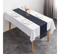 Table Runner 1pcs Sparkly Rose Gold Sequin Table Runners for Weddings Party Christmas Cloth Decor Chemin De Mariage Placemats Cloths(Navy blue,30CMX275CM_1PCS)