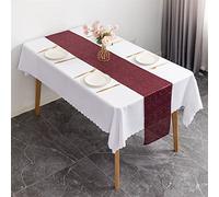 Table Runner 1pcs Sparkly Rose Gold Sequin Table Runners for Weddings Party Christmas Cloth Decor Chemin De Mariage Placemats Cloths(Burgundy,30CMX240CM_1PCS)