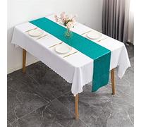 Table Runner 1pcs Sparkly Rose Gold Sequin Table Runners for Weddings Party Christmas Cloth Decor Chemin De Mariage Placemats Cloths(Peacock blue,30CMX120CM_1PCS)