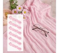 Table Runner 6 Packs - 6ft / 180cm Sage Pink Cheesecloth Table Runner Tablecloth Sheer Boho Mesh Pastel Crinkle Wedding Bridal Shower Party Centerpiece Table Baptism Christmas Decor (Pink, 6 Packs)