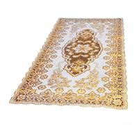Table Runner, 60 x 120cm Large Embroidered Placemats Table Runners Floral Flower Table Mats for Wedding Party Dining Decor(Gold Color A)