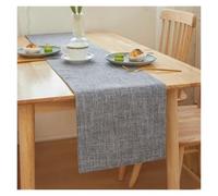 Table Runner 72 Inches Pure Color Linen Burlap Farmhouse Runners Kitchen Dining Machine Washable for The Dining Table(Dark grey)