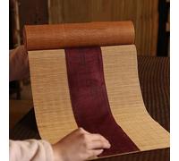 Table Runner Bamboo Splicing Cloth Red Classical Mat Teahouse Heat Insulation Tea Mat Washable(Size:30×250cm)