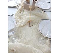 Table Runner Cheesecloth Wedding Decor Arch Draping for Wedding Bridal Baby Shower Birthday Party Crinkle Cheese Cloth Table Decor 90 x 400 cm Long