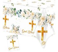 Table Runner Christening Communion Confirmation 220 x 130 cm, Table Decoration for Boys and Girls, First Communion Decoration, Communion Confirmation, Christening, Tablecloth for Baby Shower, Baby