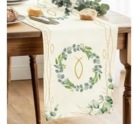 Table Runner Communion, Confirmation Decorative Table Runner, Christening Decoration Table Runner, Eucalyptus Green, Confirmation Table Decoration Fabric, First Communion Decoration, Party Tablecloth