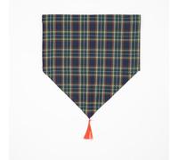 Table Runner Cotton Tartan with Tassel - Decorative Table Runner for Dining Room Kitchen, Blue, 135 x 40 cm