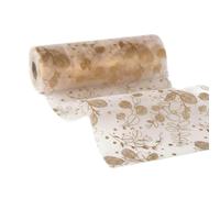 Table Runner Eucalyptus Gold Silver 15 cm Wide x 15 m Long - Table Decoration Communion Confirmation Birthday Wedding Christening Tear-Resistant and Can Be Cut to Size