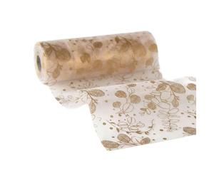 Table Runner Eucalyptus Gold Silver 15 cm Wide x 15 m Long - Table Decoration Communion Confirmation Birthday Wedding Christening Tear-Resistant and Can Be Cut to Size