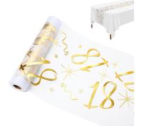 Table Runner for 18th Birthday, Table Decoration Birthday 28 cm x 10 m, Table Runner Gold Roll, Decoration 18th Birthday Girl Boy, Table Runner Tablecloth Birthday, 18th Birthday Decoration, Party