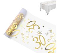Table Runner for 30th Birthday, Table Decoration Birthday 28 cm x 10 m, Table Runner Gold Roll, Decoration 30 Girls Boy, Table Runner, Party Anniversary (30 Years)