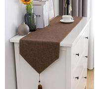 Table Runner for 8 Seater Dining 12 14 16 18 20 Inch Wide, Sofa Fabric Tables Cloth/ Placemat for Round Table Grey/ Coffee Color/ Beige, Heavy Duty Events Party Dinner Pad(Coffee Color,18x60in)