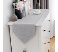 Table Runner for 8 Seater Dining 12 14 16 18 20 Inch Wide, Sofa Fabric Tables Cloth/ Placemat for Round Table Grey/ Coffee Color/ Beige, Heavy Duty Events Party Dinner Pad(Grey,20x84in)