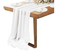 Table Runner for Dining Table White Chiffon Tablecloth for Wedding/Birthday/Party Extra Long (70cm×300cm)