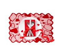 Table Runner for Valentine's Day, Red Lace Heart Decorations for Dinner Valentine's Day - Centerpiece Table Runner for Indoor Office, Holiday Parties