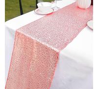 Table Runner Glitter Round Sequins Fabric for Wedding Birthday Party Baby Showers Table Cloth Decoration 30 x 270 cm(Champagne 1pack)