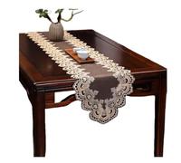 Table Runner Lace Table Runner Light Luxury Dining Table Shoe Cabinet Long Tablecloth Cover - Brown Gold Lace - 40X240Cm