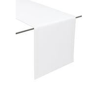Table Runner Made of Minimate Fabric Modern, Smooth, Wide Hem, Non-Iron, Durable, Washable at 60°C, Can be Tumble Dried, Kitchen and Living Room, Choice of Size and Colour (White, 45 x 150)