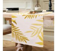 Table Runner Modern Dining Room Table Runner Natural Polyester Table Runner Yellow Leaves Table Runner Short Rectangular Decorative Table Runner for Indoor and Outdoor Kitchen Dining Table Picnic 40 x