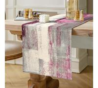 Table Runner Modern Pink and Grey Table Decorations Cotton Linen Boho Decorative Cloth Dining Table Runners for Weddings Party Dinner Holidays Home Party Decor 40 x 140 cm