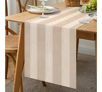 Table Runner Modern Simplicity Linen Tablecloth Brown Striped Tablecloth Washable Dining Table Runner for Party Restaurant Cabinet Thanksgiving Christmas 40 x 140 cm