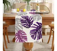 Table Runner Purple Turtle Leaf Modern Living Room Table Decoration Lockers Linen Table Mat Set for Dining Room Sideboard Shoe Cabinet 40 x 140 cm