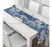 Table Runner Scandinavian Leaves Thanksgiving Decor, Antifouling and Waterproof Botanical Floral Tablecloth, Indoor Outdoor Hand Drawn Plant Dining Table Cover 40x180 cm