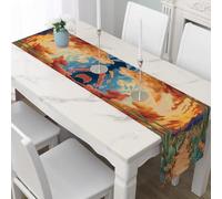Table Runner Scenic Desert Table Cloth, Seasonal Kitchen Western Cactus Dining Decorating, Home Party Landscape Sunset Banquet Supplies 30x180 cm