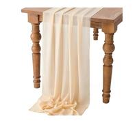 Table Runner Set of 4, Rustic Transparent Wedding Decor, Romantic Birthday Party Table Linen, Beige 70x300cm, Perfect for Celebrations and Events
