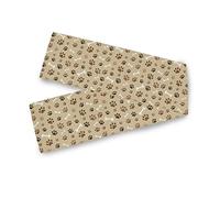 Table Runner Stripes Bone Animal Dog Paw Heat Resistant Non Slip for Kids Birthday Party Wedding Modern Tabletop Decor 90 inches Long