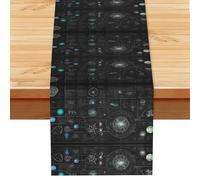 Table Runner Summer Spring Table Runner - 13x72 Inch Linen Abstract Science Chemistry Illustration 3d Tabletop Runners For Home Bridal Shower Party Kitchen Dining Decoration