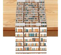 Table Runner Summer Spring Table Runner - 13x72 Inch Linen Funny Book Shelves Collection And Ladder Tabletop Runners For Home Bridal Shower Party Kitchen Dining Decoration