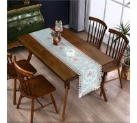 Table Runners American Retro Decorative Luxury Table Runners With Tassels For Home Kitchen Living Room Bedroom Art Decor Party(Blu,40*270cm)