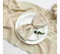 Table Runners Beige Cotton Dining table Retro Burr Texture Vintage Home Christmas Wedding Decoration