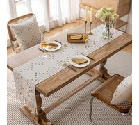 Table Runners Boho Table Runner Natural Cotton Woven Runner with Tassels for Home Kitchen Wedding Table décor, for Modern Farmhouse Decor(Light Grey,33x185cm)