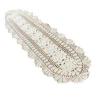 Table Runners Hand Crochet Cotton Lace Table Runner Beige Table Placemats Oval Table Doilies Beige Table Runner Rectangular Crochet Lace Elegant Hollow Mesh Tablecloth ( Color : 30x60cm , Size : A )
